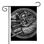Black And White Viking God Odin Print House Flag