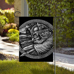 Black And White Viking God Odin Print House Flag