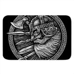 Black And White Viking God Odin Print Indoor Door Mat