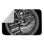 Black And White Viking God Odin Print Indoor Door Mat
