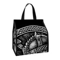 Black And White Viking God Odin Print Insulated Lunch Tote
