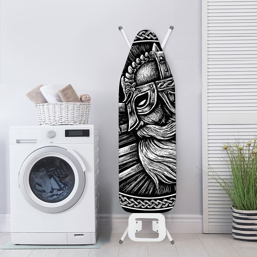 Black And White Viking God Odin Print Ironing Board Cover