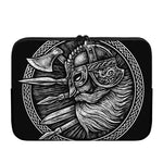 Black And White Viking God Odin Print Laptop Sleeve