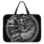 Black And White Viking God Odin Print Laptop Sleeve With Handle