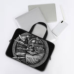 Black And White Viking God Odin Print Laptop Sleeve With Handle