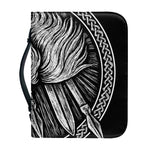 Black And White Viking God Odin Print Leather Bible Cover