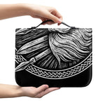Black And White Viking God Odin Print Leather Bible Cover