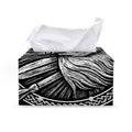 Black And White Viking God Odin Print Leather Tissue Box Cover