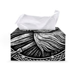 Black And White Viking God Odin Print Leather Tissue Box Cover