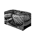 Black And White Viking God Odin Print Leather Tissue Box Cover
