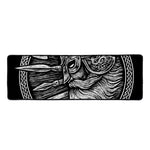 Black And White Viking God Odin Print Long Kitchen Mat