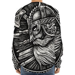 Black And White Viking God Odin Print Long Sleeve Baseball Jersey