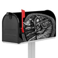 Black And White Viking God Odin Print Mailbox Cover