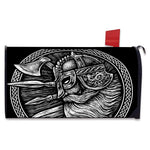 Black And White Viking God Odin Print Mailbox Cover