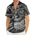 Black And White Viking God Odin Print Men's Deep V-Neck Shirt