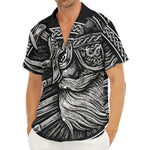 Black And White Viking God Odin Print Men's Deep V-Neck Shirt