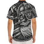 Black And White Viking God Odin Print Men's Deep V-Neck Shirt