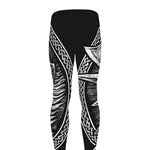 Black And White Viking God Odin Print Men's leggings
