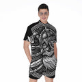 Black And White Viking God Odin Print Men's Romper