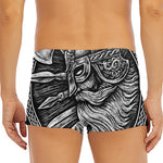Black And White Viking God Odin Print Men's Short Boxer Briefs