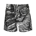 Black And White Viking God Odin Print Men's Athletic Shorts