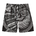 Black And White Viking God Odin Print Men's Swim Trunks