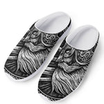 Black And White Viking God Odin Print Mesh Casual Shoes