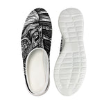 Black And White Viking God Odin Print Mesh Casual Shoes