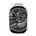 Black And White Viking God Odin Print Mesh Laundry Hamper