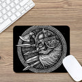 Black And White Viking God Odin Print Mouse Pad