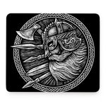 Black And White Viking God Odin Print Mouse Pad