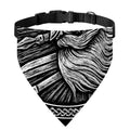 Black And White Viking God Odin Print Over The Collar Dog Bandana