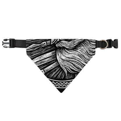 Black And White Viking God Odin Print Over The Collar Dog Bandana