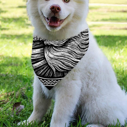 Black And White Viking God Odin Print Over The Collar Dog Bandana