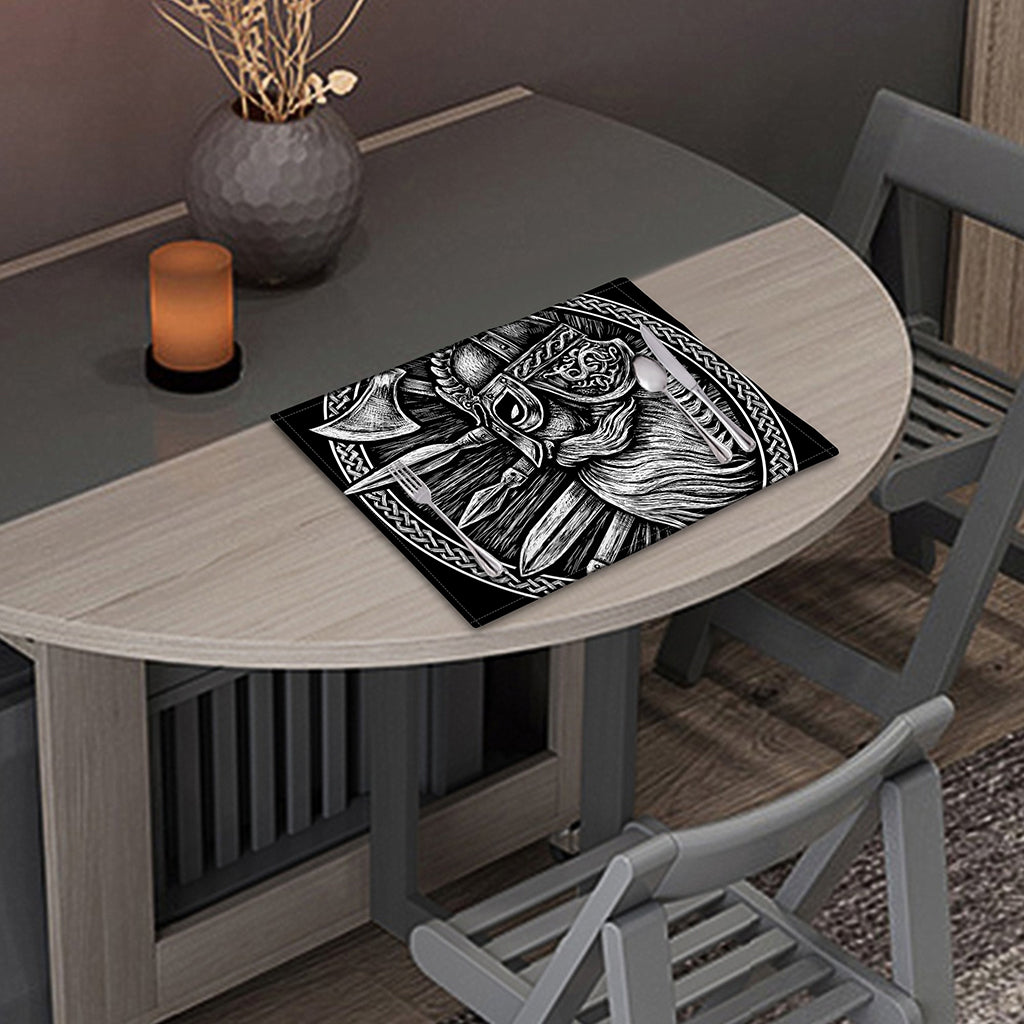 Black And White Viking God Odin Print Placemat