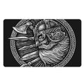 Black And White Viking God Odin Print Polyester Doormat