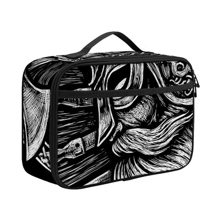 Black And White Viking God Odin Print Portable Lunch Bag