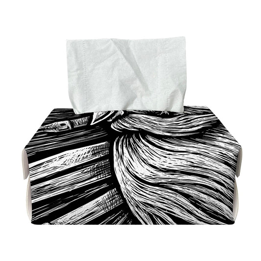 Black And White Viking God Odin Print Rectangle Tissue Box Cover
