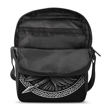 Black And White Viking God Odin Print Rectangular Crossbody Bag