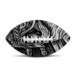Black And White Viking God Odin Print Rugby Ball