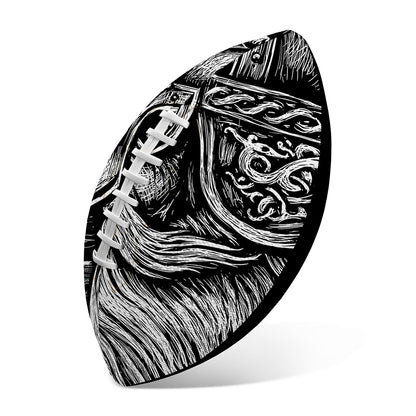 Black And White Viking God Odin Print Rugby Ball