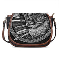 Black And White Viking God Odin Print Saddle Bag