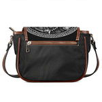 Black And White Viking God Odin Print Saddle Bag