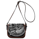 Black And White Viking God Odin Print Saddle Bag