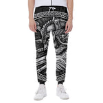 Black And White Viking God Odin Print Scuba Joggers