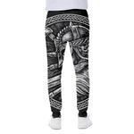 Black And White Viking God Odin Print Scuba Joggers