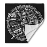 Black And White Viking God Odin Print Silk Bandana