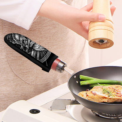 Black And White Viking God Odin Print Skillet Handle Cover