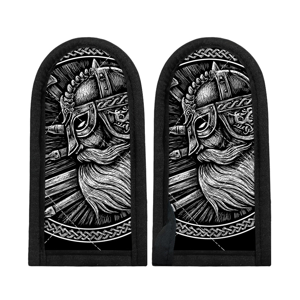 Black And White Viking God Odin Print Skillet Handle Cover