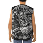 Black And White Viking God Odin Print Sleeveless Baseball Jersey